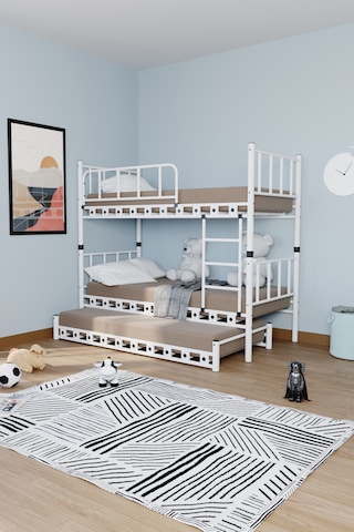 Argimo Zambak Yavrulu Metal Ranza Ve Karyola Beyaz 90 X 200