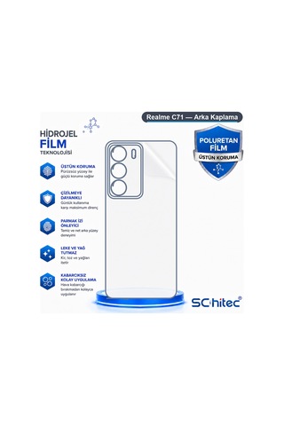 Schitec Realme C71 Uyumlu Arka Yüzey Hidrojel Koruyucu Film 60837758