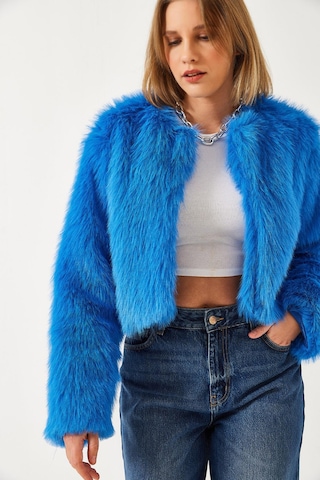 Shade Kadın Suni Kürkllü Astarlı Mont 38119 60251968 - Saks Saks Mavi