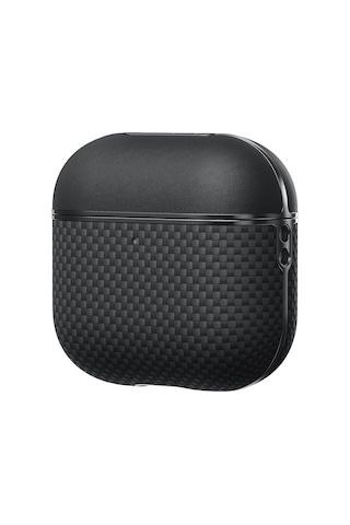 Apple Uyumlu AirPods Pro 2 Kılıf 1500d Aramid Fiber Pitaka Ultra-slim Classic Serisi Black-grey Twill Siyah-gri