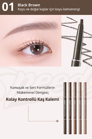 Peripera Speedy Eyebrow Auto Pencil 01 Black Brown