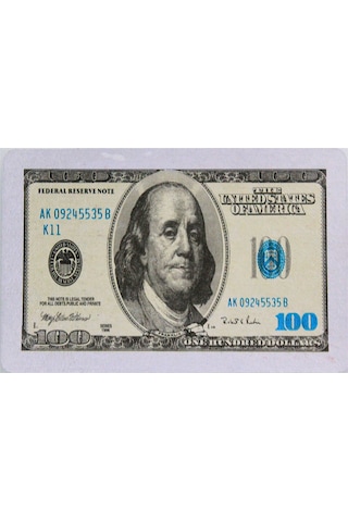100 Dolar Desenli Oyun İskambil Kağıdı Deste Benjamin Franklin