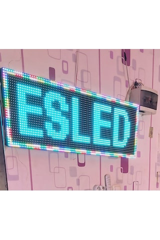 Rgb Kayan Yazı, Renkli Led Tabela 32x96 Cm Çift Yön, Eskişehirled