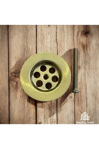 İsaoğlu Yapı Mat Gold Lavabo Süzgeci Mat Altın Lavabo Gideri Bütün Lavabolarla Uyumlu Mat Gold Gider Gold Altın