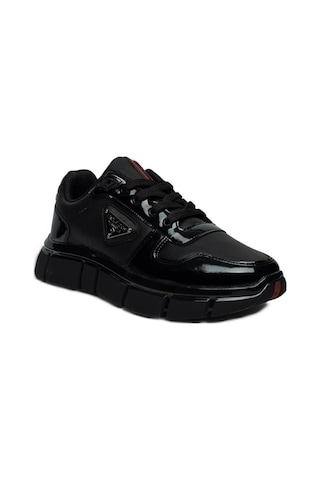 Solazer 062-26 Cilt Deri Rugan Karışımlı Anatomik Taban Erkek Sneaker Siyah