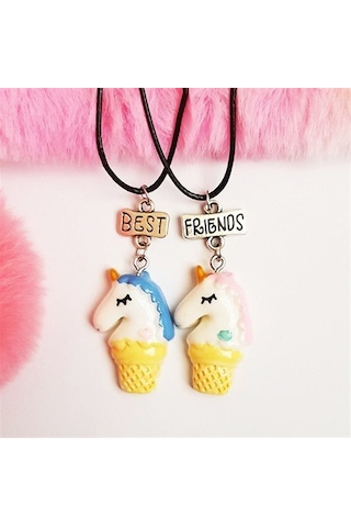 Çılgıntrend Unicorn Best Friend Kolye Gümüş