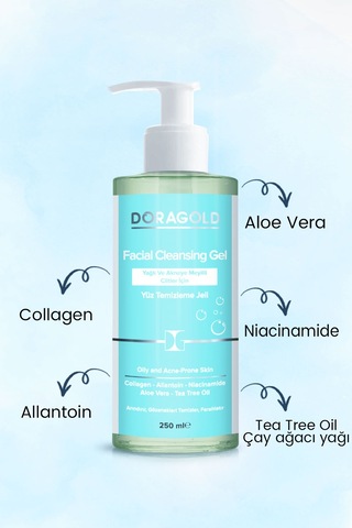 Doragold Yağlı ve Akneye Meyilli Ciltler Yüz Temizleme Jeli 250 ML