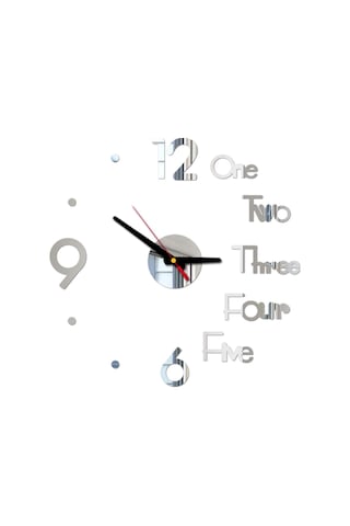 Teltree Akrilik 3d Sessiz Duvar Saati - Otomatik Yapıştırıcı, Modern Tasarım, Ev/ofis Uygun, Gümüş Renk Renkli