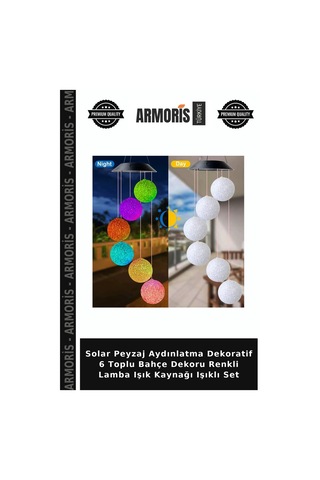 Solar Peyzaj Aydınlatma Dekoratif 6 Toplu Bahçe Dekoru Renkli Lamba Işık Kaynağı Işıklı Set Renkli Işık