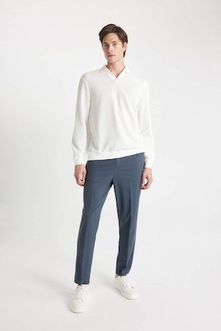 Defacto Regular Fit Polo Yaka Jakarlı Triko Sweatshirt A9785AX24AUWT32 Beyaz