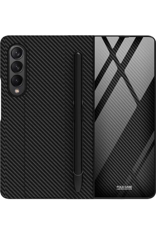 Samsung Uyumlu Galaxy Z Fold 3 Kılıf Kalemlik Bölmeli Droga Pakette Kale Siyah