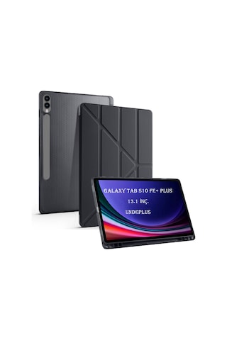 Samsung Uyumlu Galaxy Tab S10 Fe+ Plus Kılıf Kalem Bölmeli Trifolding Case X620 X626 Kapaklı