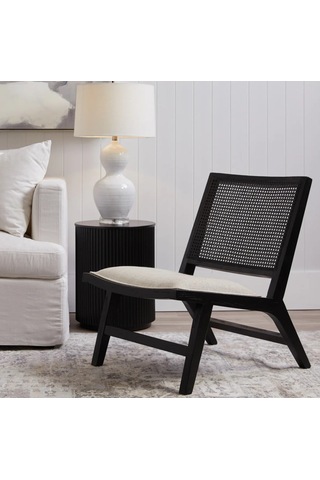 Tropico Bohem Ahşap Yan Sehpa Siyah