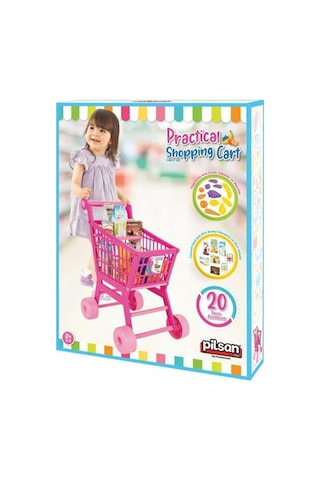 07 608 Pilsan Pratik Pembe Market Arabası (meyve ve sebze)