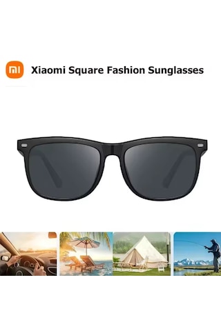 Xiaomi Mijia Square Polarize 14 Katmanlı Oar Kaplama Güneş Gözlüğü Hd Nylon Lens Siyah Çerçeve