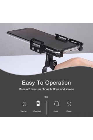 Lemestar Siyah Tam Alüminyum Dayanıklı Telefon Tutucu, Silikon Kayışlı Ve Tabanlı, Bisiklet/motosiklet Çubuklarına Uyumlu, 55-100mm Telefonlar İçin