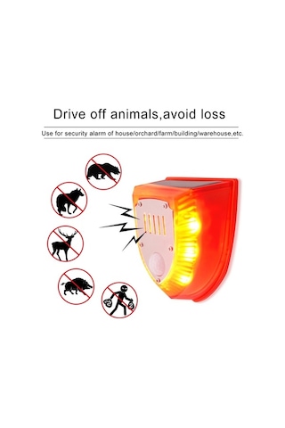 Besthome1 Güneş Enerjili Hareket Sensörlü Kırmızı Led Alarm Lambası 129db Ip65 Su Geçirmez 3 Çalışma Modu Güvenlik Lambası Ev