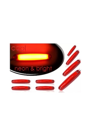 Ahmet Otomotiv 8 Adet Neon Parmak Led Lamba Kırmızı 12 V 24 V