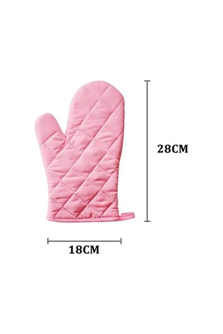 1 Çift Isıya Dayanıklı Kalın Mutfak Eldiveni Pembe Diğer