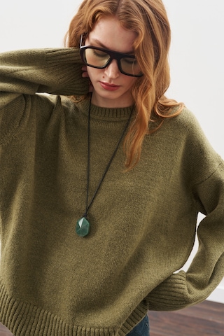 Chunky Oversıze Kazak Koyu Yeşil Koyu Yeşil