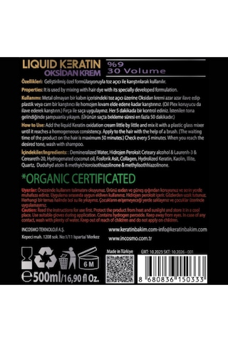 Oksidan Krem Güvenli Saç Açma 500ml