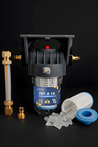 Car-fıl Crf-5-ys-eu Taşınabilir Su Filtresi 5" Yıkanabilir 50 Mikron Kartuş Kum, Çamur, Pas Ve Kireci  Karavan, Tekne, Tiny House Ve Kamp İçin Tesisat Koruması  Bahçe Hortumlarıyla Tam Uyumlu Taşınabilir Filtre