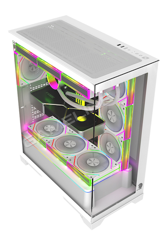 Gameline Artıst 7x Argb Kumandalı Fan Usb 3.0 E-atx Gaming Bilgisayar Kasası Beyaz