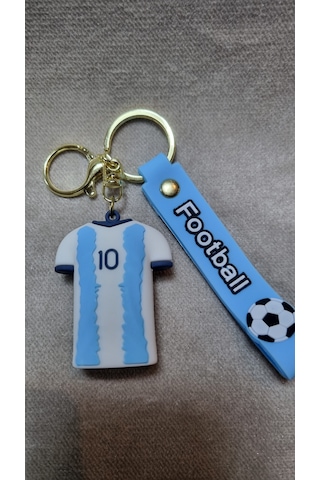 Messi Forma Silikon Anahtarlık Büyük Boy Altın