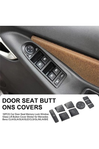Besthome1 16 Adet Araba Kapı Koltuğu Hafıza Kilidi Cam Kapağı, Pencere Açma Düğmesi