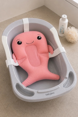 Babyjem Sevimli Balina Köpüklü Banyo Küveti Yatağı Pembe (Straforlu - Suda Batmaz)