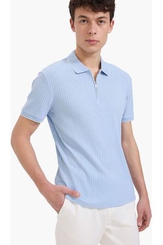 DeFacto Slim Fit Dar Kesim Polo Yaka Kısa Kollu Fitilli Kaşkorse Yarım Fermuarlı Tişört D3948AX25SMBE366