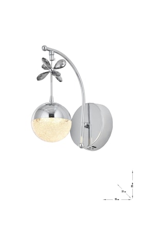 Forde Power Ledli Modern Lüks Duvar Aplik 3 Renk Sarı-beyaz-gün İşığı - Krom Krom