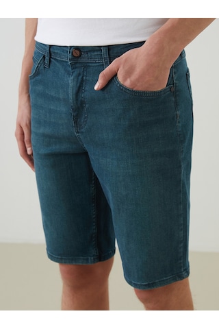 Lcw Jeans Yeşil Slim Fit Erkek Jean Şort
