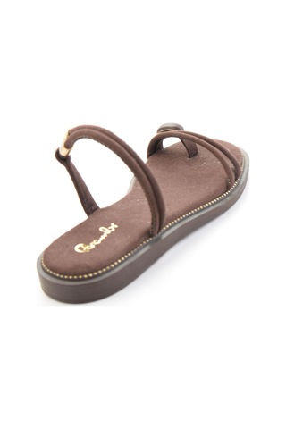 Bambi Kahve Süet Kadın Sandalet K05826002372 Kahverengi