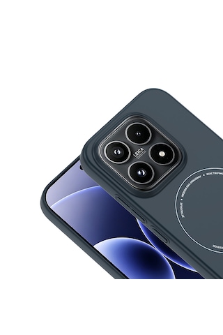 Xiaomi 17 Kılıf Mat Görünümlü Soft Pürüzsüz Yüzey M-safe Şarj Özellikli Kamera Korumalı Sert Kapak Lacivert
