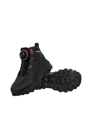 Motoanl Motosiklet Touring Bot Mikrofiber Atop Bağcık 4 Mevsim Motorcu Botu Siyah