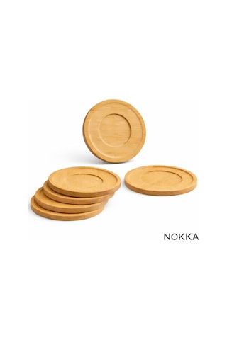 6 Adet Oyuklu Model Yuvarlak Bambu Altlık, Fincan Tabağı, Bardak Altlığı 10 Cm Diğer