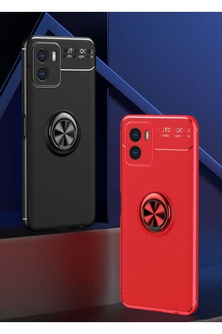 Vivo Y15S Kılıf Yüzüklü Magnetli Ravel Case Kapak