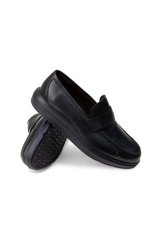 Deery Hakiki Deri Koyu Lacivert Comfort Erkek Loafer - 01564mlcvp17 Lacivert