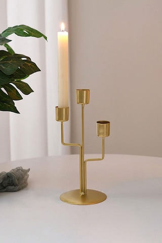 3 Lü Metal Asimetrik Gold Şamdan Dekoratif Mumluk Cin994sr Gold