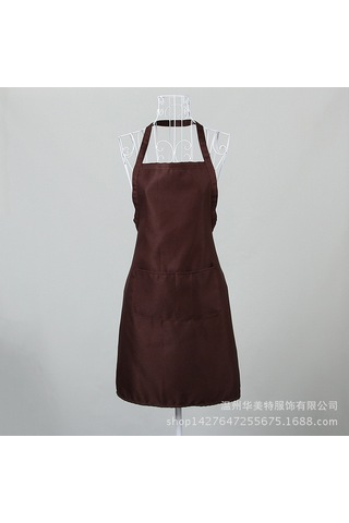 Qingmipy Kahve Renkli Restoran Garson Apronu - 73x58 Cm - Logo Baskılı - Dayanıklı Malzeme - Ev Ve İşyeri Kullanıma Uygun