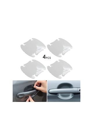 Araba Kapı Kolu Koruyucu Film 4lü Set Çok Renkli