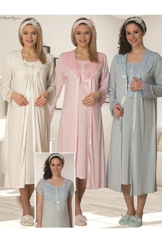 Mecit Pijama Mecit 1826 Hamile Lohusa Gecelik Sabahlık Takımı