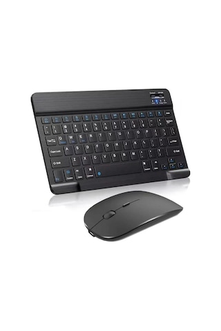 Bluetooth Klavye Android Apple Uyumlu iOS Windows Için Tablet Telefon Şarjlı Klavye Mouse Set
