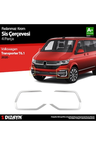 S-dizayn Vw Transporter T6.1 Krom Sis Farı Çerçevesi 4 Prç. 2020-2025