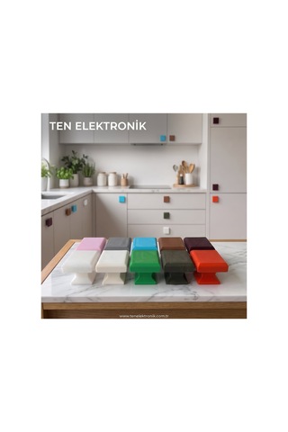 T Tipi Modern Mobilya Kulpu - Minimum 3 Adet Set - Renk Seçenekli Beyaz