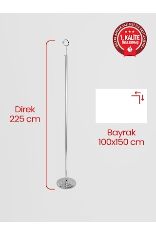 Tarım Ve Orman Bakanlığı Makam Bayrağı - Saçaksız Krom Set 100 x 150 CM