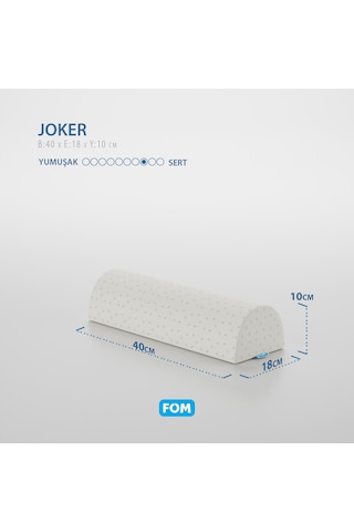 FOM Joker Çok Amaçlı Visco Horlama Seyahat Uyku Yastık 40 x 18 x 10 Beyaz