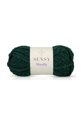 Sensy Premium Woolly El Örgü Ipi Atkı Bere Şapka Ip Panço Ipi Hırka Ipliği Yeşil