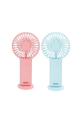 2 Adet Mini Fan,telefon Tutucu,portatif El Vantilatörü Pembe,mavi 9,3x19cm